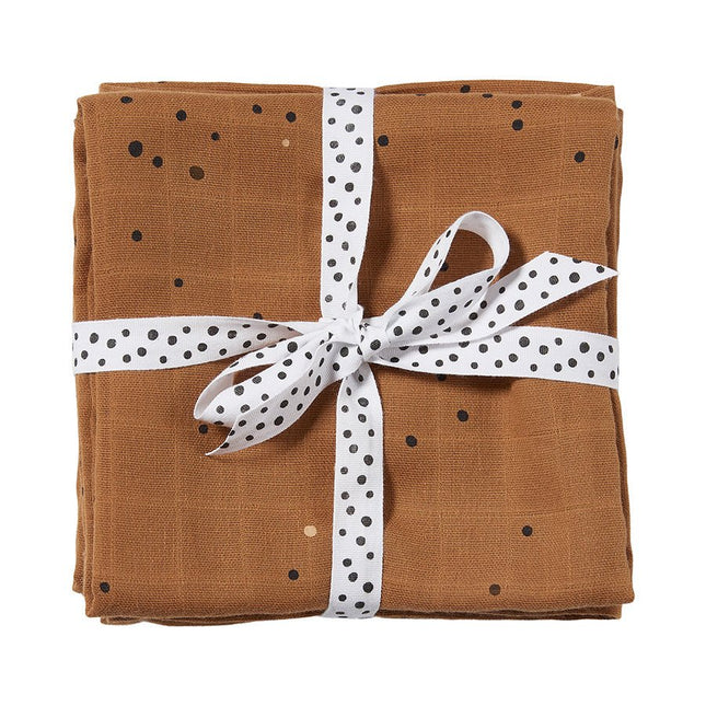 Done by Deer Inbakerdoek Dromerige Stippen Mosterd 2st koop je bij Babywinkel
