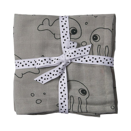 Done by Deer Inbakerdoek Sea Friends Grey 2st koop je bij Babywinkel