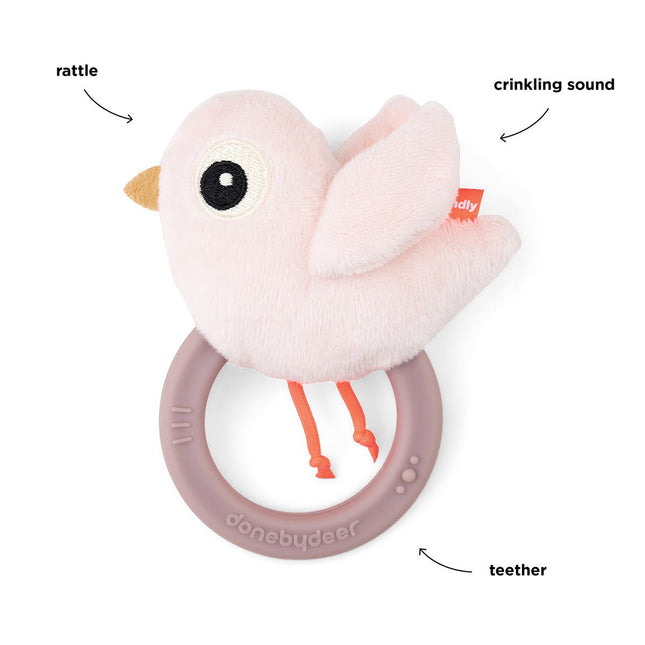 Done by Deer Rammelaar Met Bijring Birdee Powder koop je bij Babywinkel