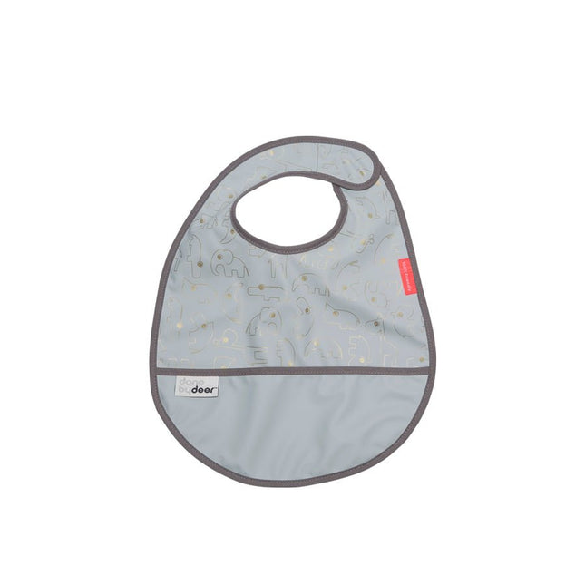 Done by Deer Slabbetje Met Klittenband Grey/Goud koop je bij Babywinkel