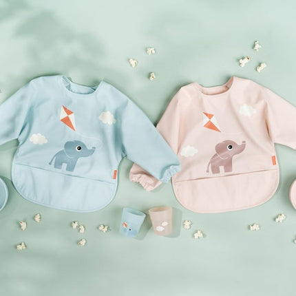 Done by Deer Slabbetje Playgrond Powder met Mouwen koop je bij Babywinkel