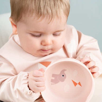 Done by Deer Slabbetje Playgrond Powder met Mouwen koop je bij Babywinkel