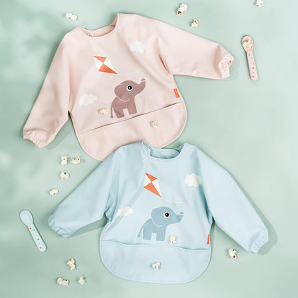 Done by Deer Slabbetje Playground Blue met Mouwen koop je bij Babywinkel