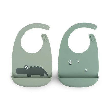 Done by Deer Slabbetje Silicone Croco Green 2st koop je bij Babywinkel