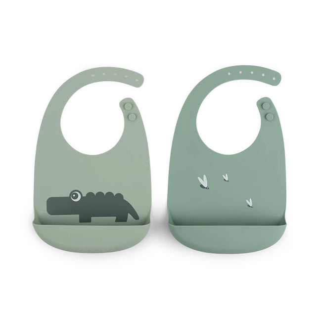 Done by Deer Slabbetje Silicone Croco Green 2st koop je bij Babywinkel