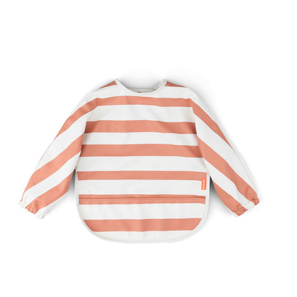 Done by Deer Slabbetje Stripes Met Lange Mouwen Papaya koop je bij Babywinkel