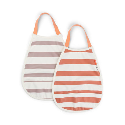 Done by Deer Slabbetje Stripes Papaya/Powder 2st koop je bij Babywinkel
