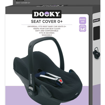 Dooky Autostoelhoes Seat Cover 0+ Zwart Uni koop je bij Babywinkel