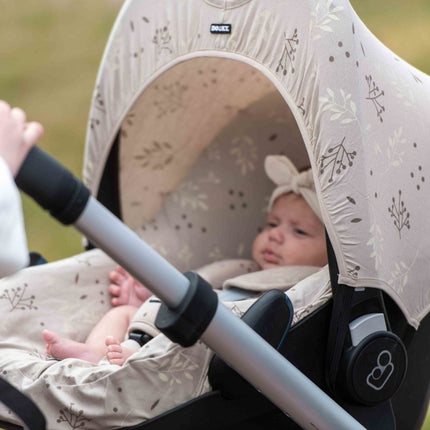 Dooky Zonnekap Hoody Leaves Beige koop je bij Babywinkel