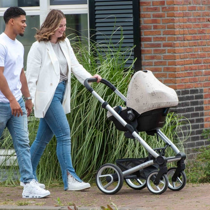 Dooky Zonnekap Hoody Leaves Beige koop je bij Babywinkel