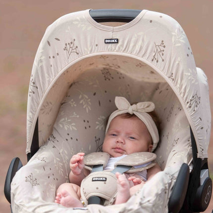 Dooky Zonnekap Hoody Leaves Beige koop je bij Babywinkel