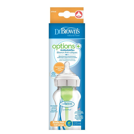 Dr. Brown's Options + Brede Halsfles 270ml koop je bij Babywinkel