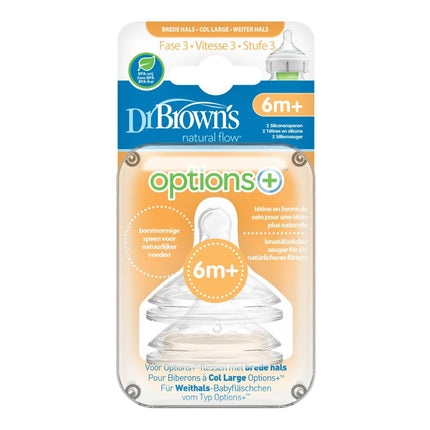 Dr. Brown's Options + Speen Fase 3 Brede Halsfles 2st koop je bij Babywinkel