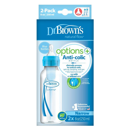 Dr. Brown's Options+standaardfles 250ml duopack blauw koop je bij Babywinkel
