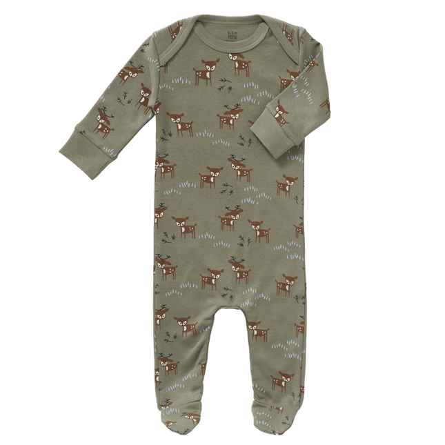 Fresk Baby Pyjama Deer Met Voeten Olive koop je bij Babywinkel