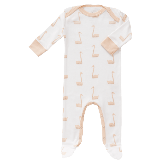 Fresk Baby Pyjama Met Voet Swan Pale Peach koop je bij Babywinkel