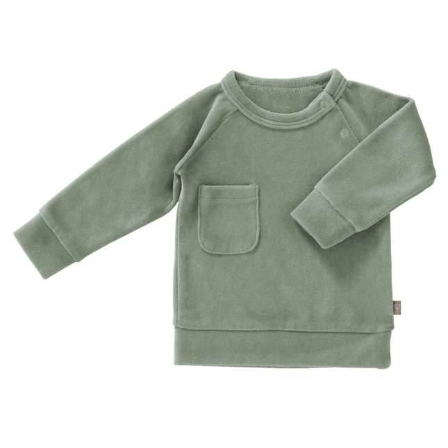 Fresk Baby Sweater Velours Forest Green koop je bij Babywinkel