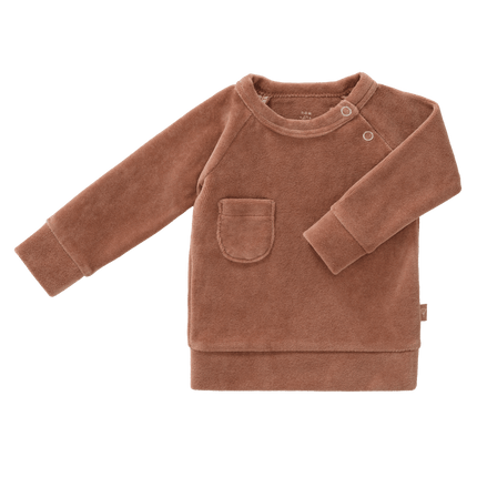 Fresk Baby Sweater Velours Twany Brown koop je bij Babywinkel