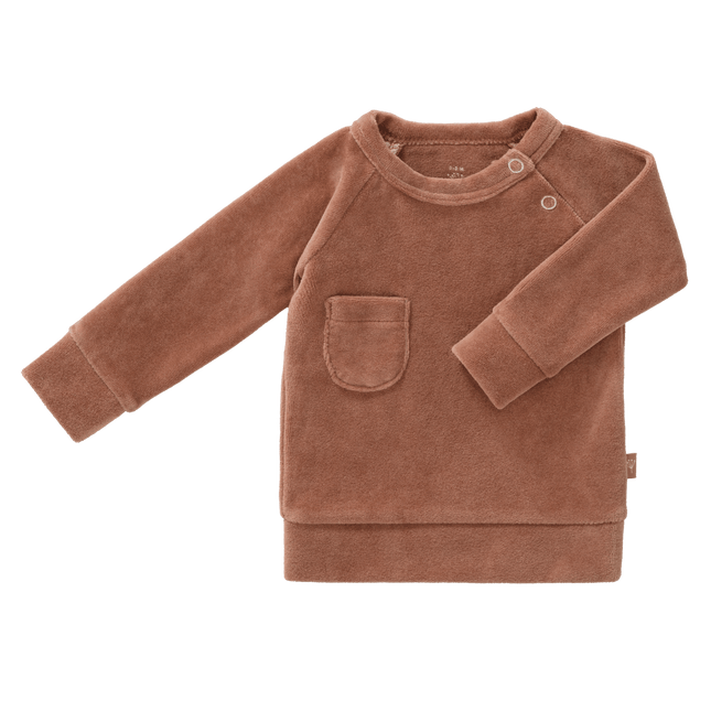 Fresk Baby Sweater Velours Twany Brown koop je bij Babywinkel