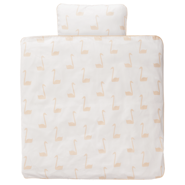 Fresk Dekbedovertrek Swan Pale Peach 80x80cm koop je bij Babywinkel