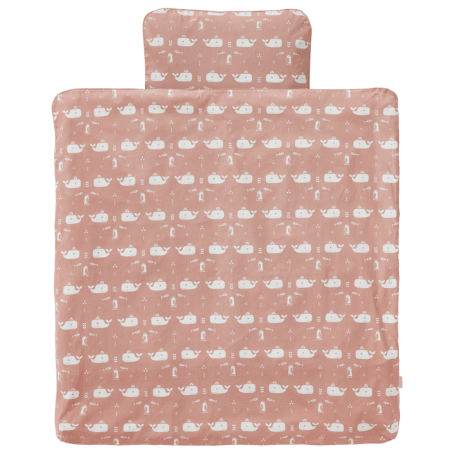 Fresk Dekbedovertrek Whale Mellow Rose 80x80cm koop je bij Babywinkel