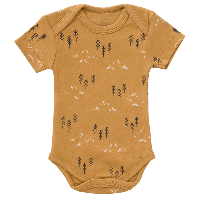 Fresk Romper Woods Korte Mouwen Spruce Yellow koop je bij Babywinkel