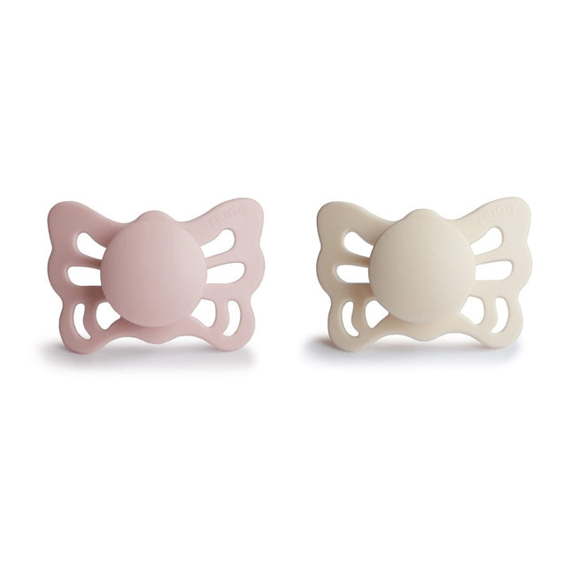 Frigg Speen Maat 1 Butterfly Cream/Blush Silicone 2 - Pack koop je bij Babywinkel