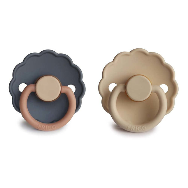 Frigg Speen Maat 1 Daisy Blooming Aurora/Croissant Latex 2 - Pack koop je bij Babywinkel