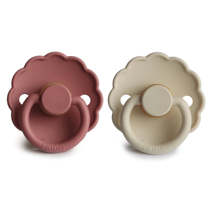 Frigg Speen Maat 1 Daisy Cream/Powder Blush Silicone 2 - Pack koop je bij Babywinkel