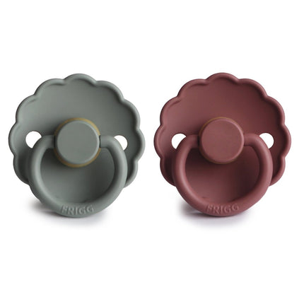 Frigg Speen Maat 1 Daisy French Gray/Woodchuck Latex 2 - Pack koop je bij Babywinkel