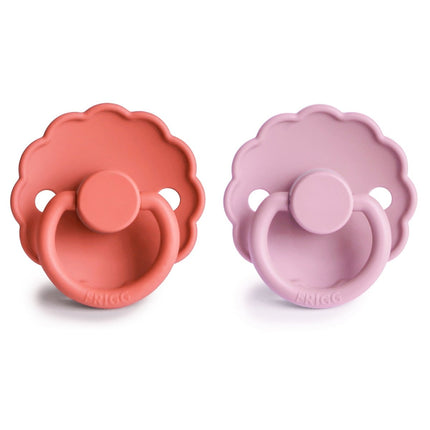 Frigg Speen Maat 1 Daisy Pink Cream/Poppy Silicone 2 - Pack koop je bij Babywinkel
