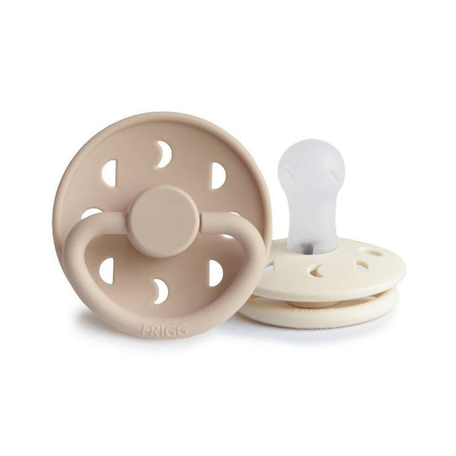 Frigg Speen Maat 1 Moon Cream/Croissant Silicone 2 - Pack koop je bij Babywinkel