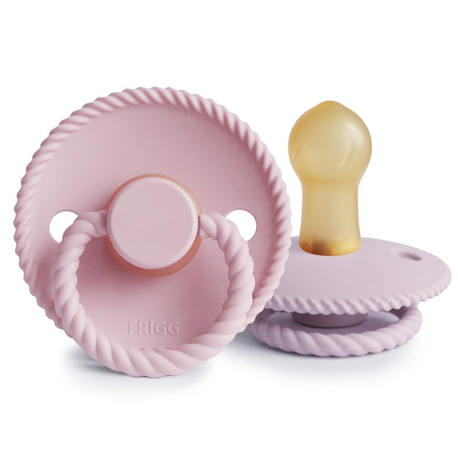 Frigg Speen Maat 1 Rope Baby Pink/Soft Lilac Latex 2 - Pack koop je bij Babywinkel