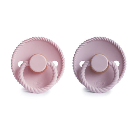 Frigg Speen Maat 1 Rope Baby Pink/Soft Lilac Silicone 2 - Pack koop je bij Babywinkel