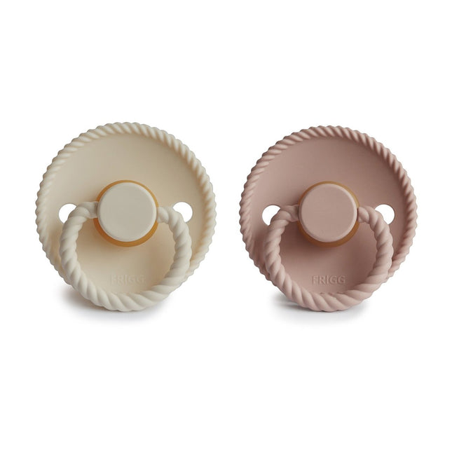Frigg Speen Maat 1 Rope Blush/Cream Latex 2 - Pack koop je bij Babywinkel