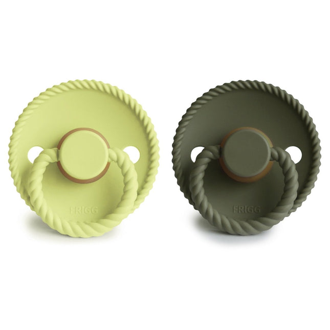 Frigg Speen Maat 1 Rope Matcha/Olive Latex 2 - Pack koop je bij Babywinkel
