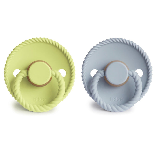 Frigg Speen Maat 1 Rope Matcha/Powder Blue Latex 2 - Pack koop je bij Babywinkel
