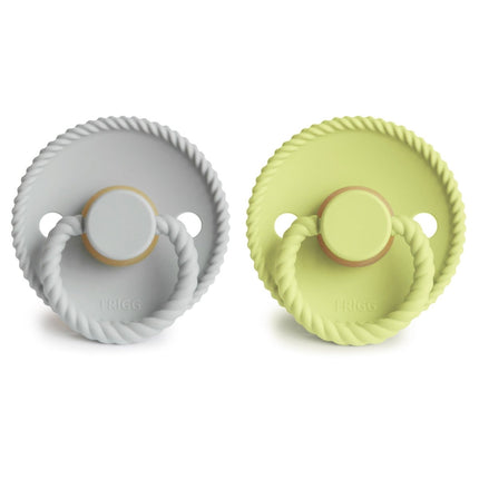 Frigg Speen Maat 1 Rope Silver Gray/Matcha Latex 2 - Pack koop je bij Babywinkel