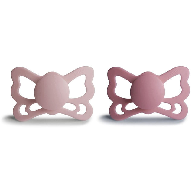 Frigg Speen Maat 2 Butterfly Blush/Cedar Silicone 2 - Pack koop je bij Babywinkel