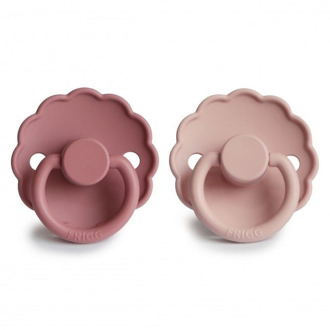 Frigg Speen Maat 2 Daisy Blush/Dusty Rose Silicone 2 - Pack koop je bij Babywinkel