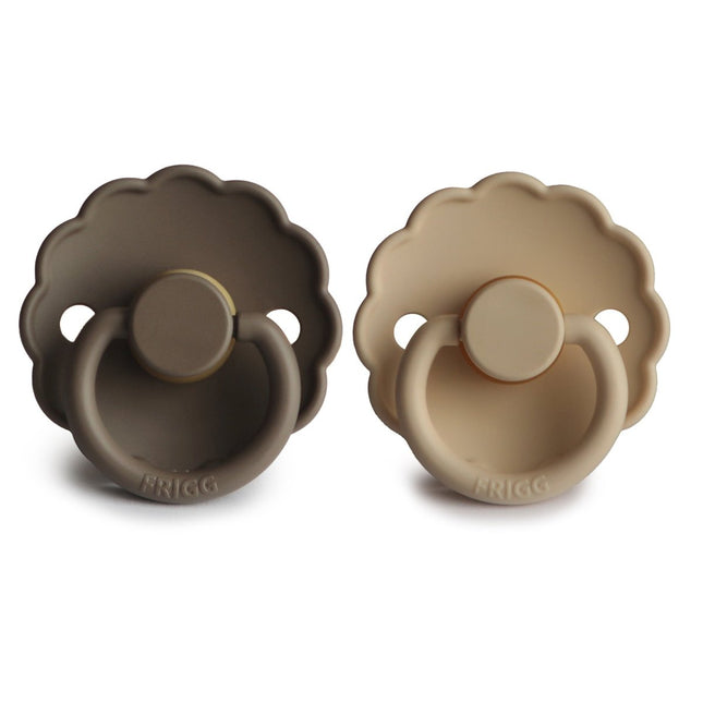 Frigg Speen Maat 2 Daisy Croissant/Portobello Latex 2 - Pack koop je bij Babywinkel