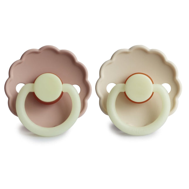 Frigg Speen Maat 2 Daisy Night Cream / Blush Silicone 2 - Pack koop je bij Babywinkel