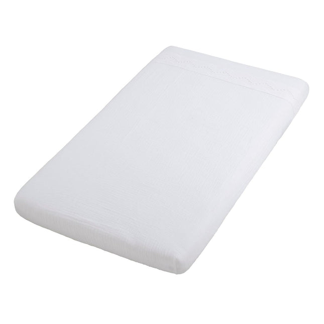 Baby's Only Hoeslaken Ledikant Calm Wit Broderie 60X120 Cm koop je bij Babywinkel