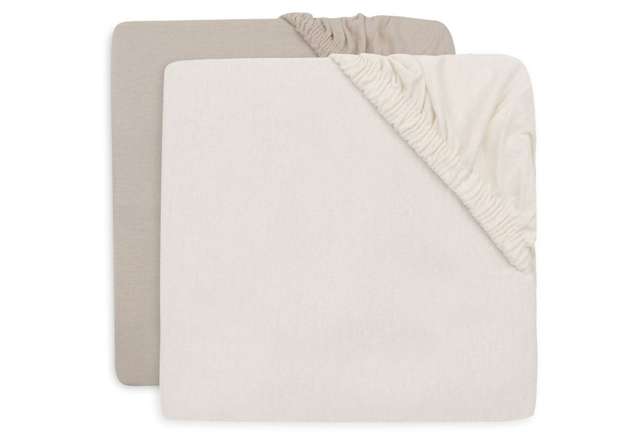 Jollein Hoeslaken Wieg Oatmeal/Sand 50X80Cm 2St koop je bij Babywinkel