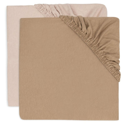 Jollein Hoeslaken Peuter 60X120Cm - Wild Rose/Biscuit - 2 Stuks koop je bij Babywinkel