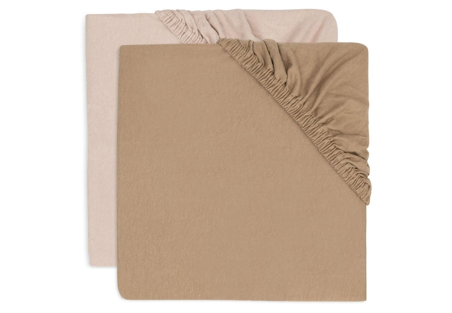 Jollein Hoeslaken Peuter 60X120Cm - Wild Rose/Biscuit - 2 Stuks koop je bij Babywinkel