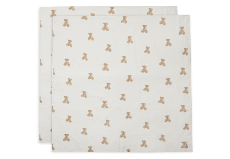 Jollein Hydrofiele Doek Teddy Bear 115X115Cm 2 Stuks koop je bij Babywinkel