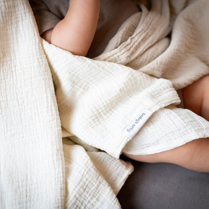 Baby's Only Hydrofiele Doek Tender Beige/Linen 65X65Cm 2 - Pack koop je bij Babywinkel
