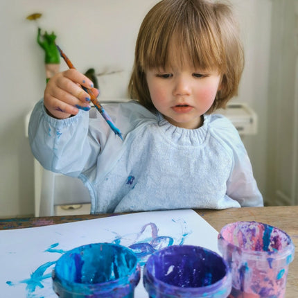 Silly Billyz Slabbetje Small Met Long Sleeve Dusty Blue koop je bij Babywinkel