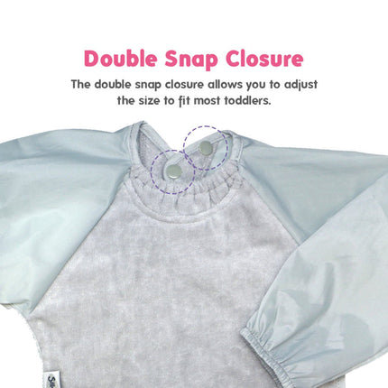 Silly Billyz Slabbetje Small Met Long Sleeve Dusty Blue koop je bij Babywinkel